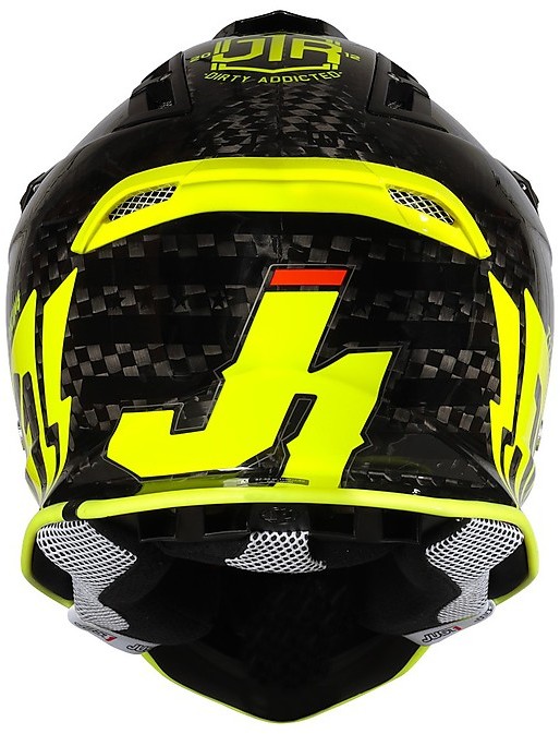 Moto Cross Enduro Helm Just1 J12 Carbon PRO RACER Fluo Carbon Gelb