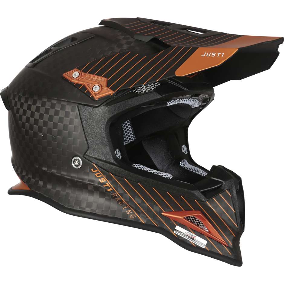 Moto Cross Enduro Helm Just1 J12 Pro 10. Bronze Weiß Schwarz Carbon