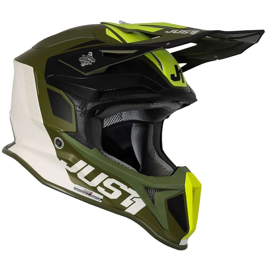 Moto Cross Enduro Helm Just1 J18 + MIPS PULSAR Army Green Opaque