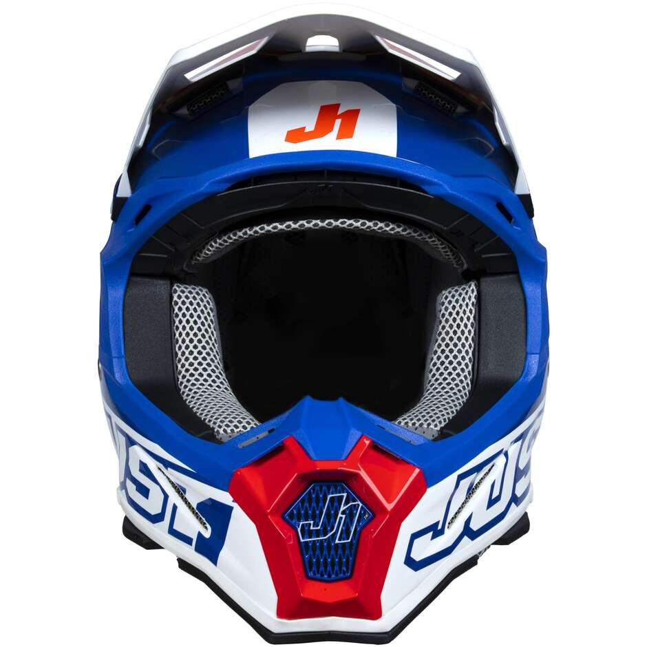 Moto Cross Enduro Helm Just1 J22-f Dynamo Blau Rot Weiß