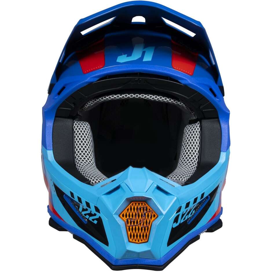 Moto Cross Enduro Helm Just1 J22-f Falcon Orange Blau