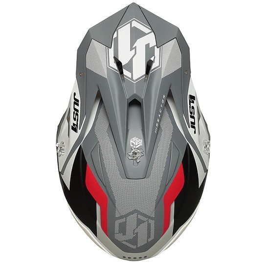 Moto Cross Enduro Helm Just1 J39 Abs REACTOR Rot Grau Matt