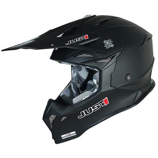 Moto Cross Enduro Helm Just1 J39 ABS SOLID Matt Schwarz