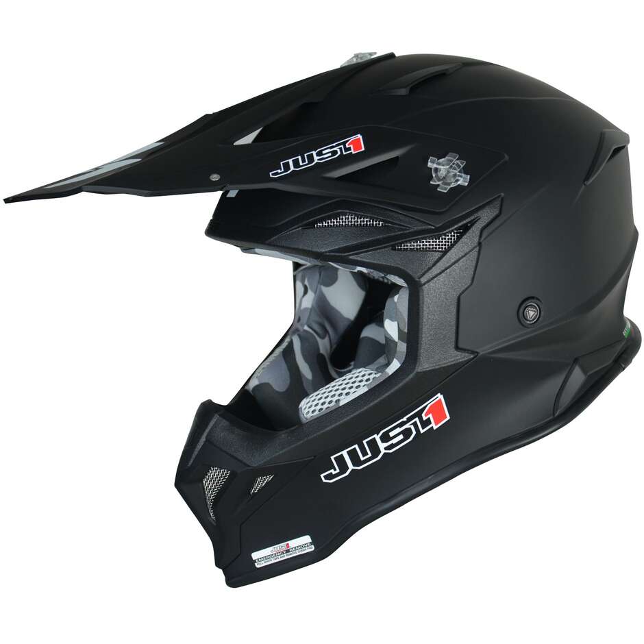 Moto Cross Enduro Helm Just1 J39 Solid Matt Schwarz 22.06