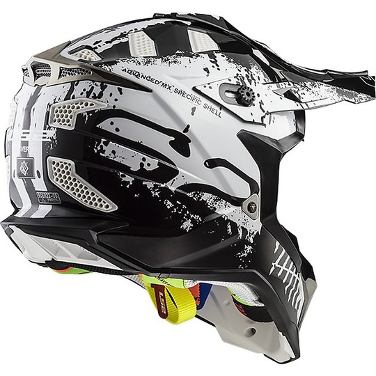 Moto Cross Enduro Helm LS2 MX 470 subverter Intruder Schwarz Weiß