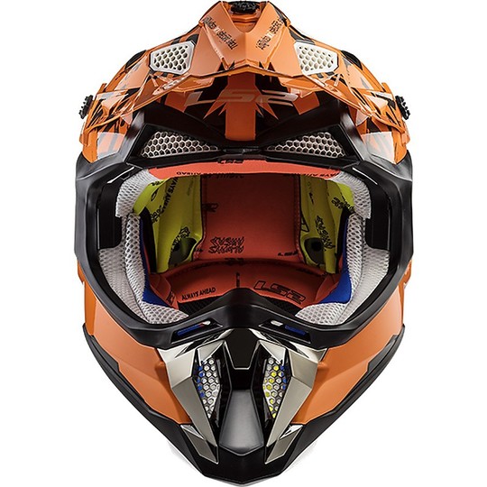 Moto Cross Enduro Helm LS2 MX 470 subverter Kaiser Nero Arancio