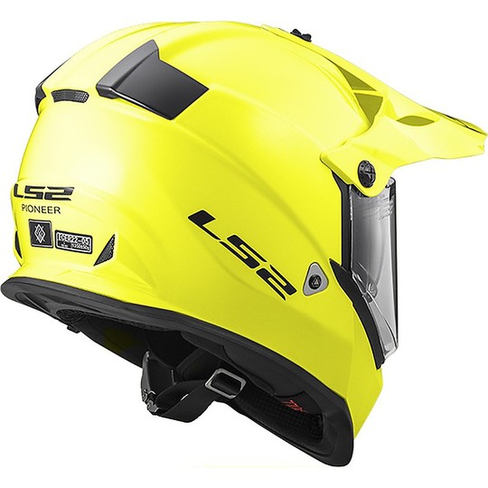 Moto Cross Enduro Helm LS2 MX436 Pioneer Fest Fluorescent Yellow