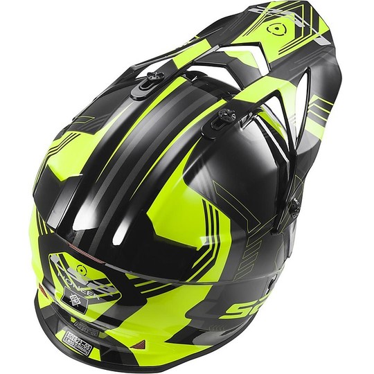 Moto Cross Enduro Helm LS2 MX436 Pioneer Trigger-Black / Hallo-Vision