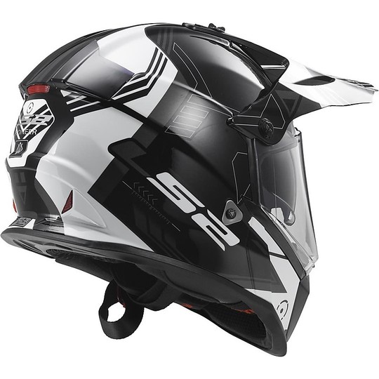 Moto Cross Enduro Helm LS2 MX436 Pioneer Trigger-Black / White / Titanium