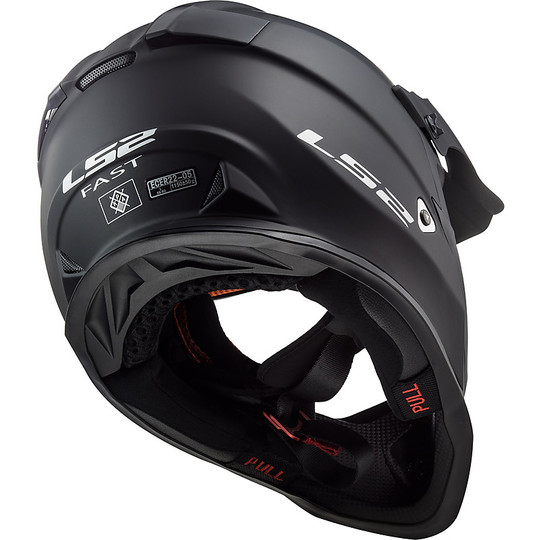 Moto Cross Enduro Helm LS2 MX437 Fast Solid Matt Schwarz