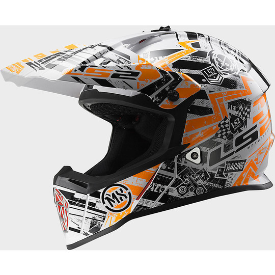 Moto Cross Enduro Helm LS2 MX437J Kinder Schnelle Mini orange