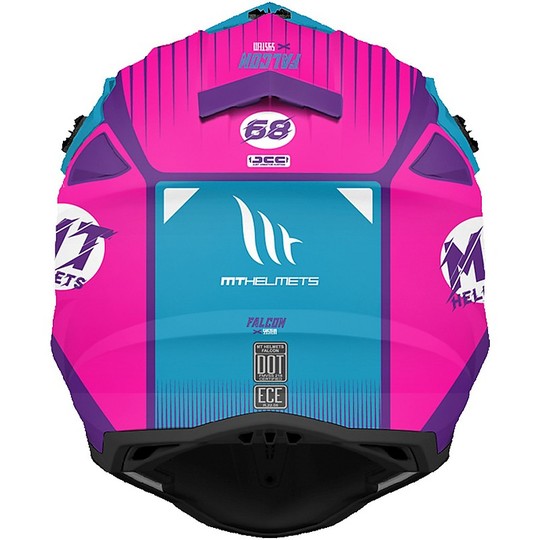Moto Cross Enduro Helm MT Helme FALCON System B8 Schwarz Pink
