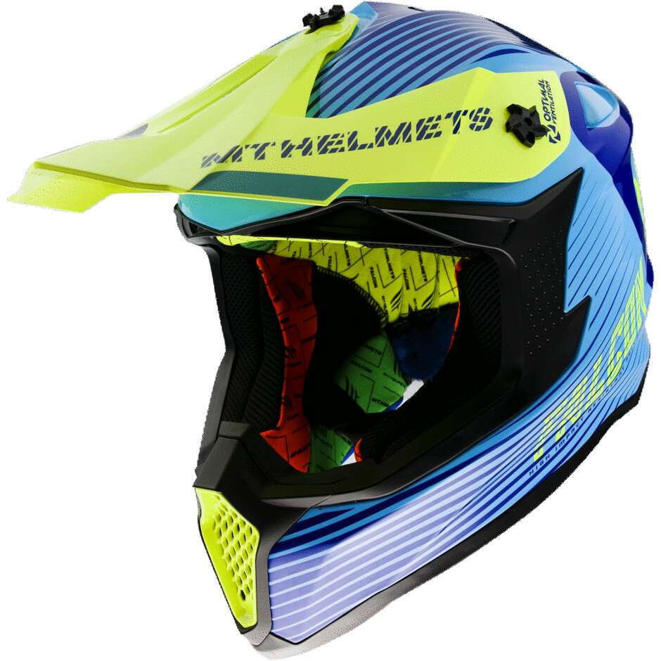 Moto Cross Enduro Helm MT Helme FALCON System C3 Fluo Gelb