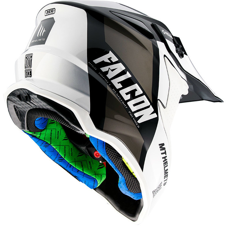 Moto Cross Enduro Helm MT Helme FALCON Warrior B0 Pearl White