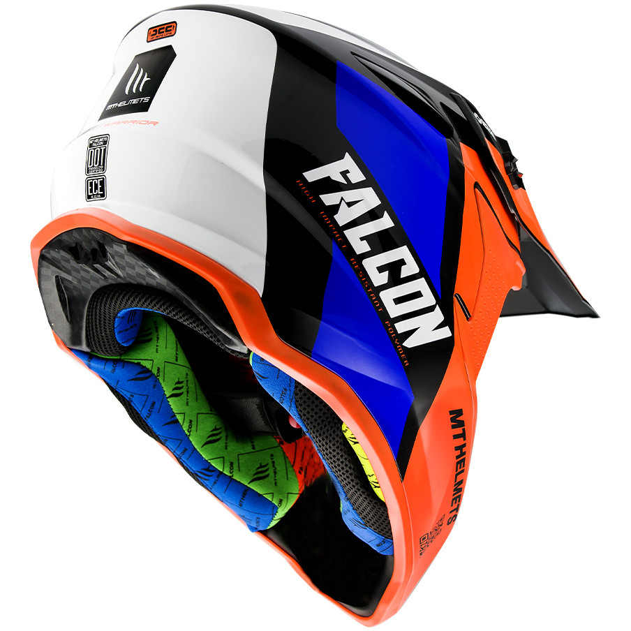 Moto Cross Enduro Helm MT Helme FALCON Warrior C4 Orange Fluo