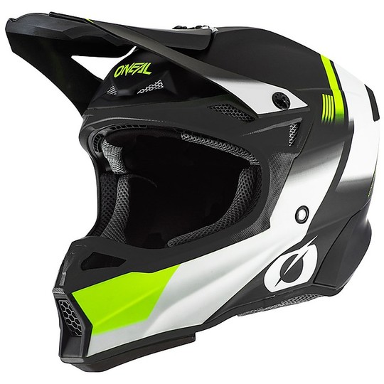 Moto Cross Enduro Helm O'neal 10 Series BLUR Schwarz Gelb Fluo