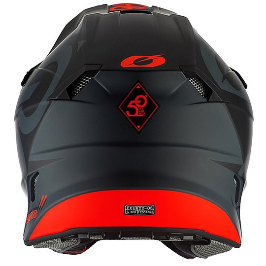 O'neal 5 Series Polyacrylite Five Zero Motocross Enduro MTB Helm schwarz/rot 202 