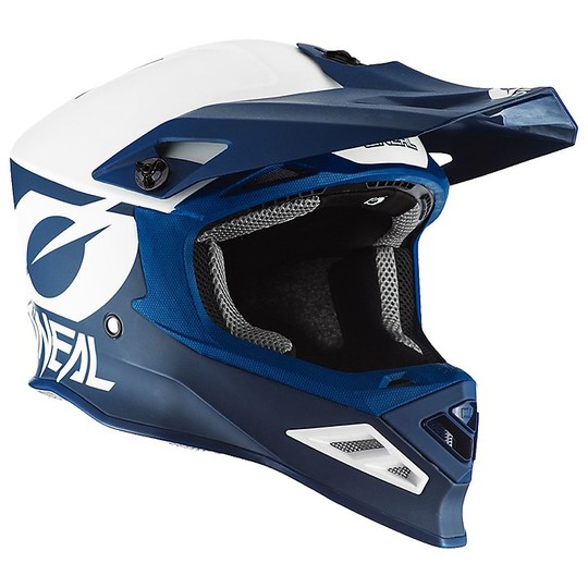 Moto Cross Enduro Helm O'neal 8 Series 2T Blau Weiß