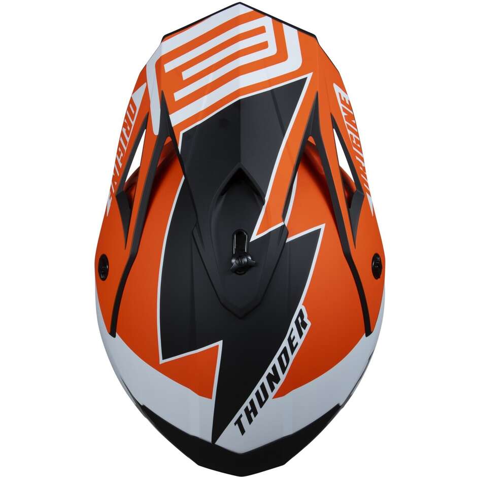 Moto Cross Enduro Helm Origin Hero Thunder Fluo Orange Weiß Schwarz Matt