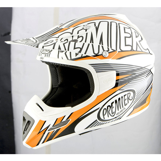 Moto Cross Enduro Helm Predator Premier Fibre Tricomposita orange TF3
