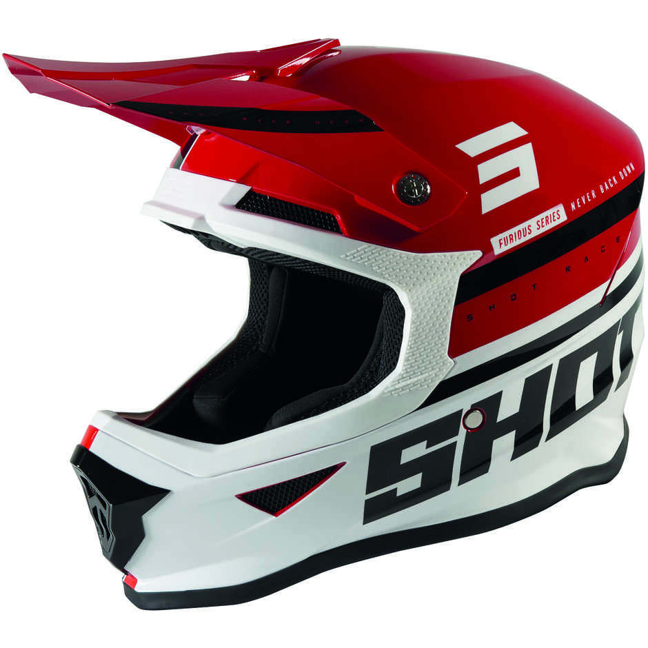 Moto Cross Enduro Helm Schuss Furios Shining Glossy Red