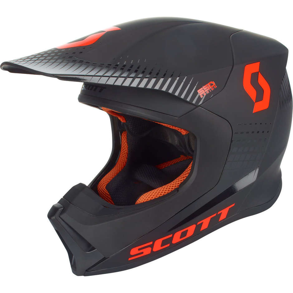 Moto Cross Enduro Helm Scott 550 HATCH Ece Schwarz Orange