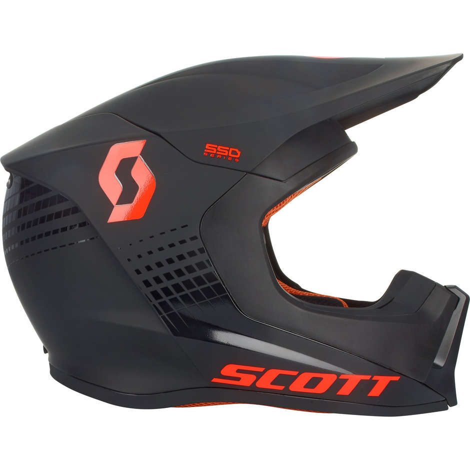 Moto Cross Enduro Helm Scott 550 HATCH Ece Schwarz Orange