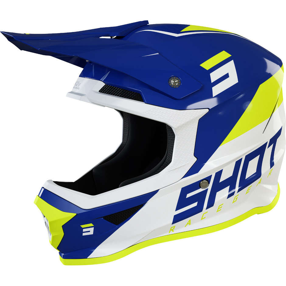 Moto Cross Enduro Helm Shot FURIOUS CHASE Glossy Navy Blue