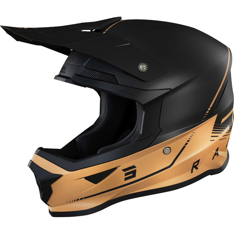 Moto Cross Enduro Helm Shot FURIOUS RAW 3.0 Matt Schwarz Bronze