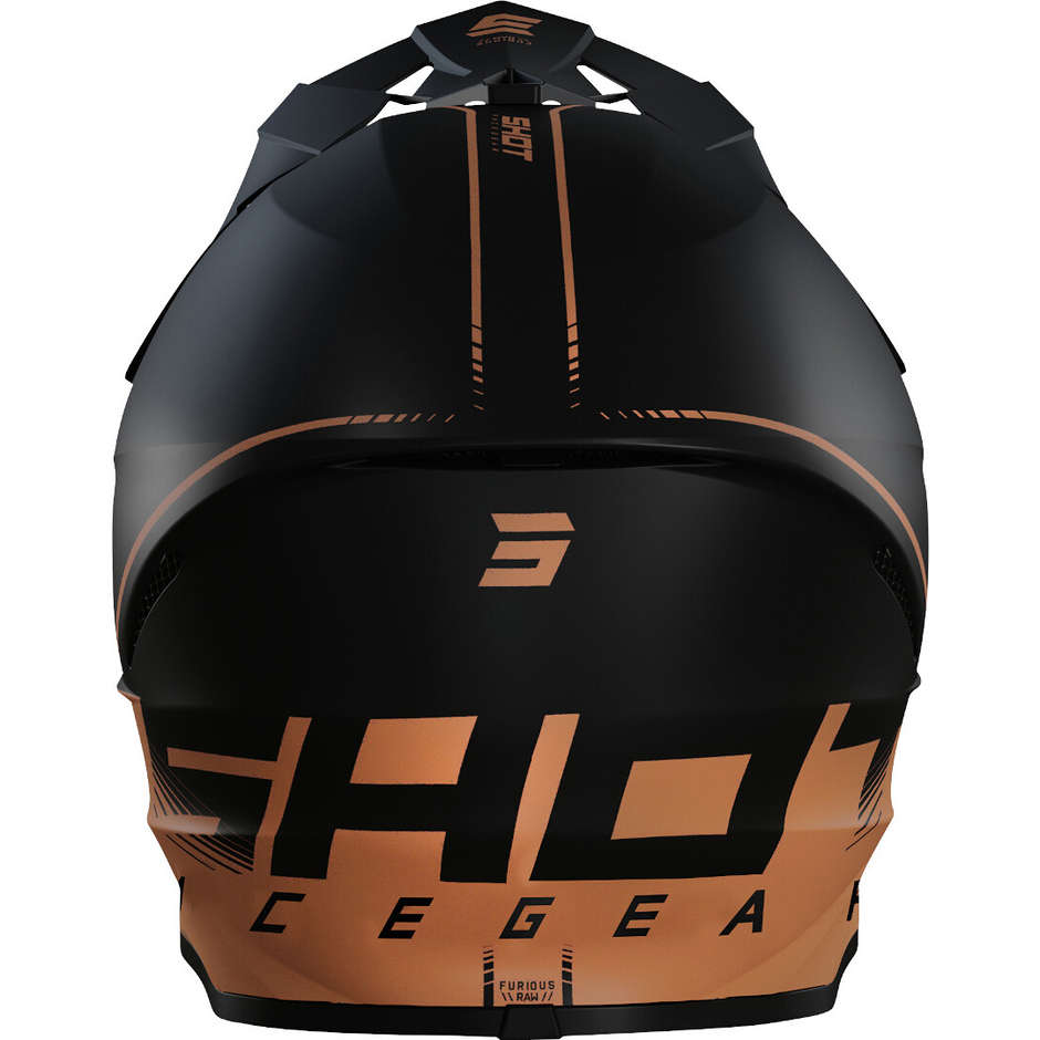 Moto Cross Enduro Helm Shot FURIOUS RAW 3.0 Matt Schwarz Bronze