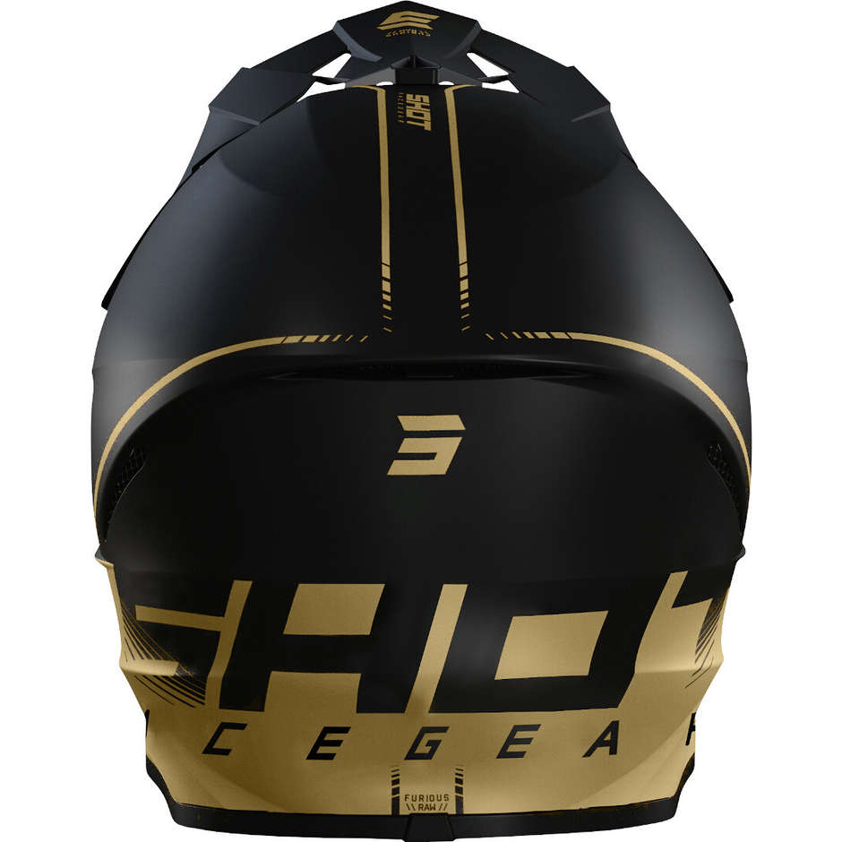 Moto Cross Enduro Helm Shot FURIOUS RAW 3.0 Schwarz Gold Opak
