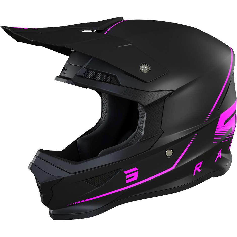 Moto Cross Enduro Helm Shot FURIOUS RAW 3.0 Schwarz Pink Opaque