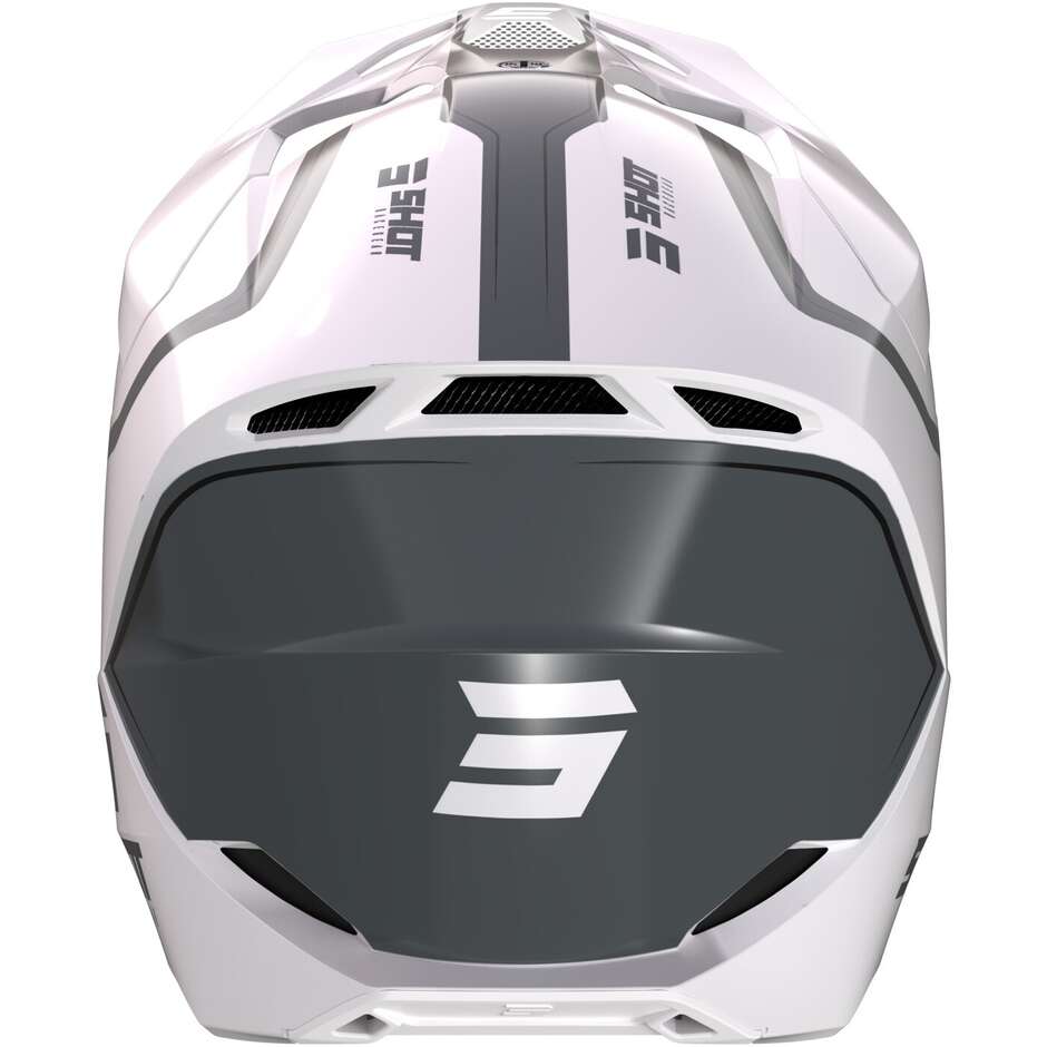 Moto Cross Enduro Helm Shot FURIOUS REFLEX Glänzend Weiß
