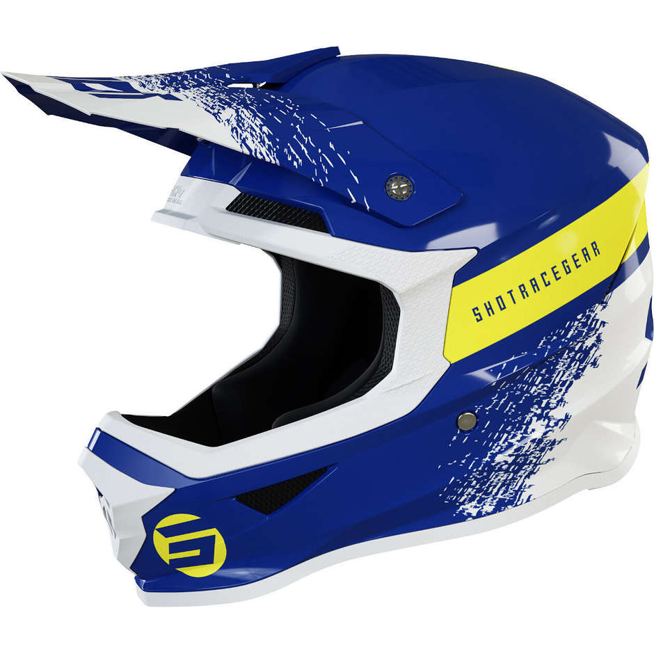 Moto Cross Enduro Helm Shot FURIOUS ROLL Glossy Navy Blue