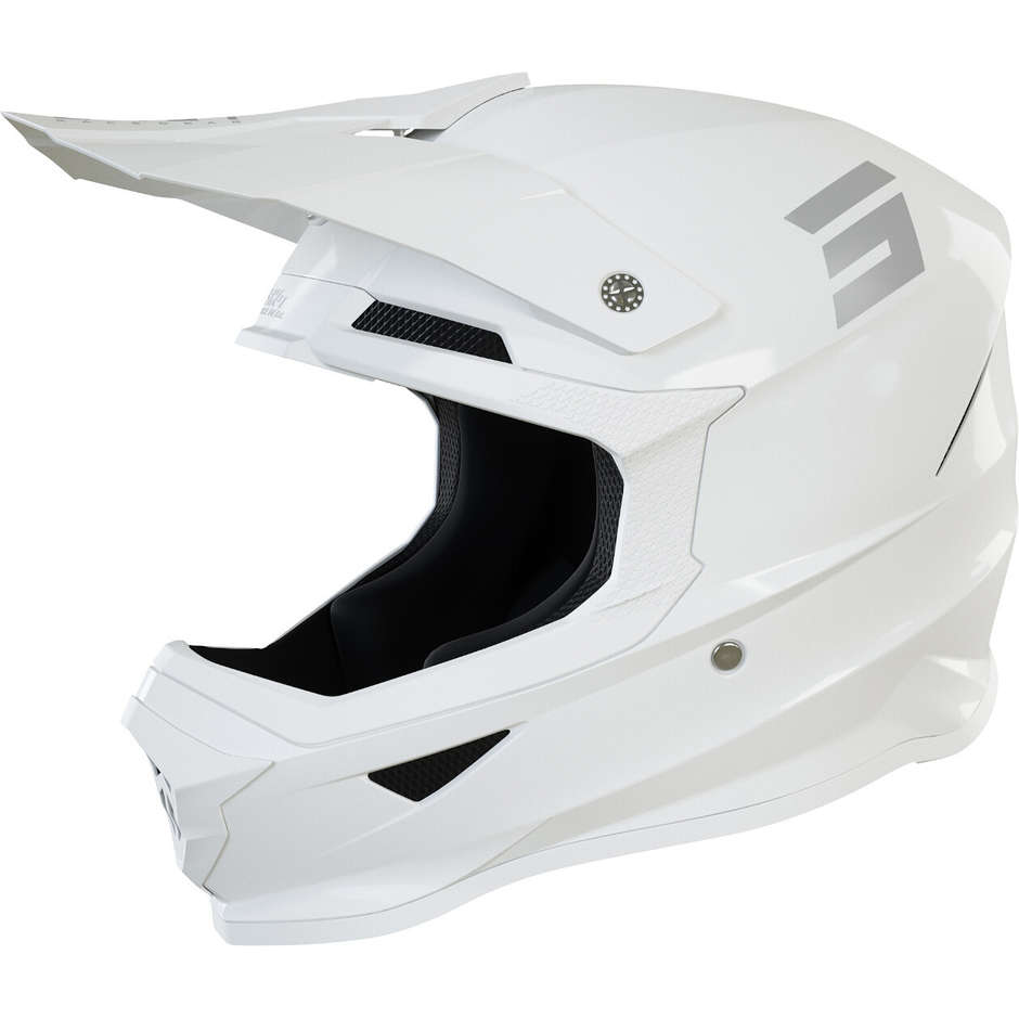 Moto Cross Enduro Helm Shot FURIOUS SOLID Glossy White 2.0