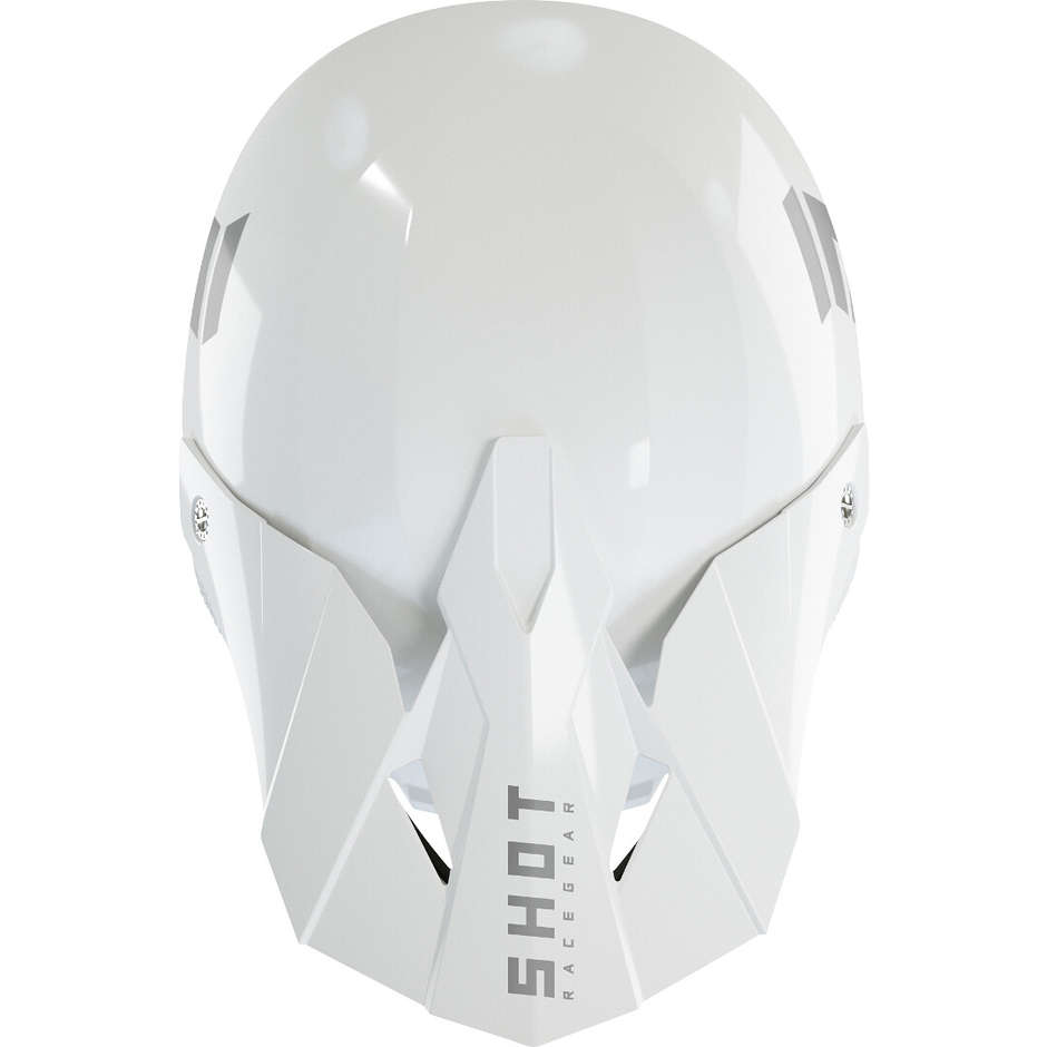 Moto Cross Enduro Helm Shot FURIOUS SOLID Glossy White 2.0