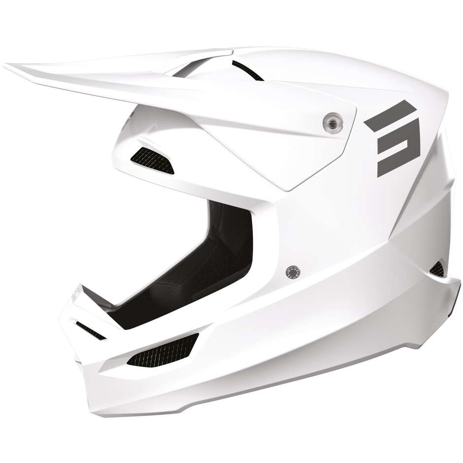 Moto Cross Enduro Helm Shot FURIOUS SOLID Glänzend Weiß