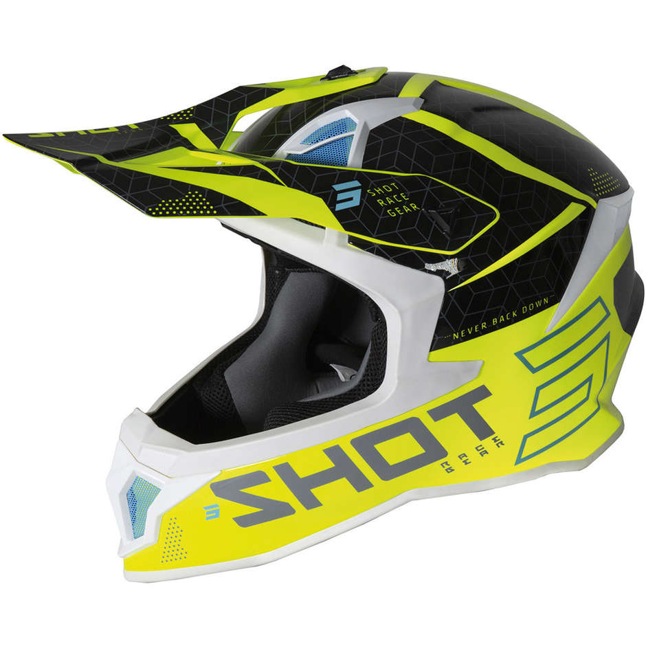 Moto Cross Enduro Helm Shot Lite Core Gelb Fluo