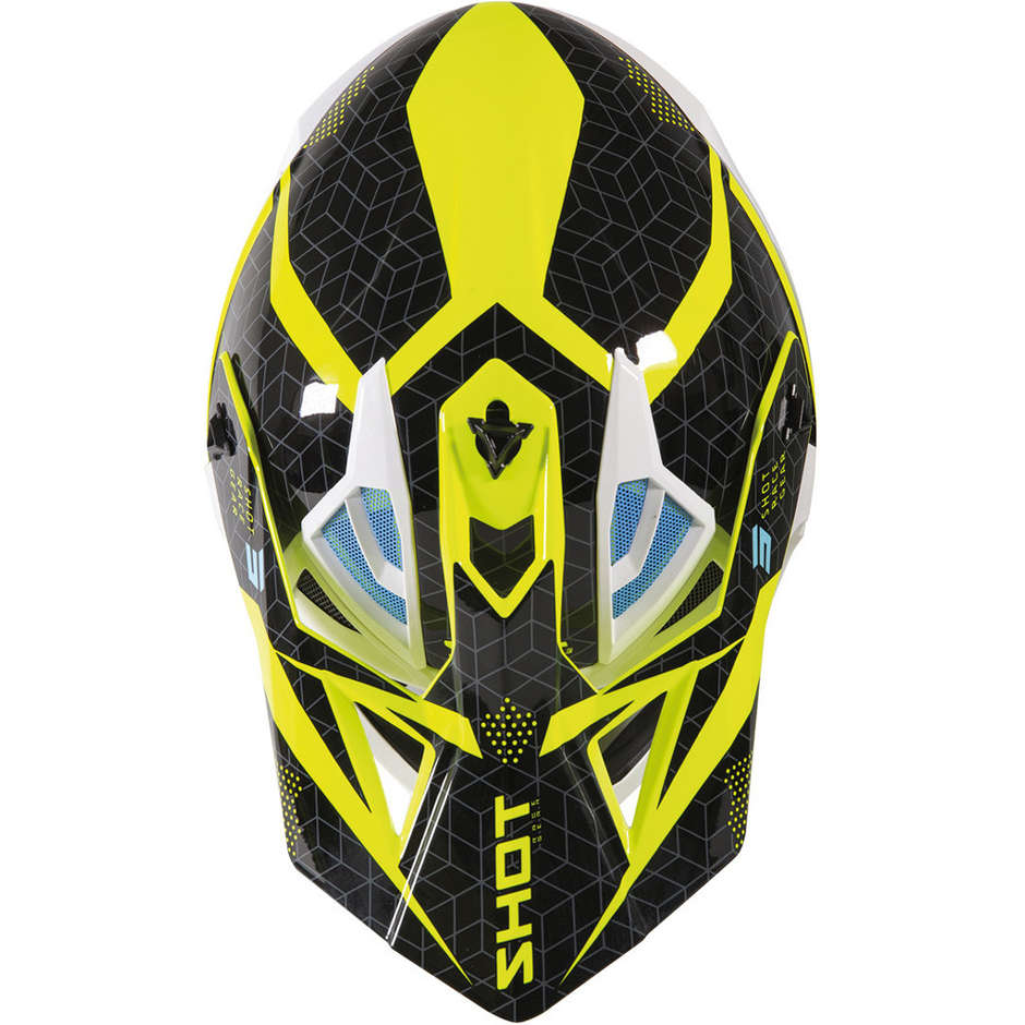 Moto Cross Enduro Helm Shot Lite Core Gelb Fluo