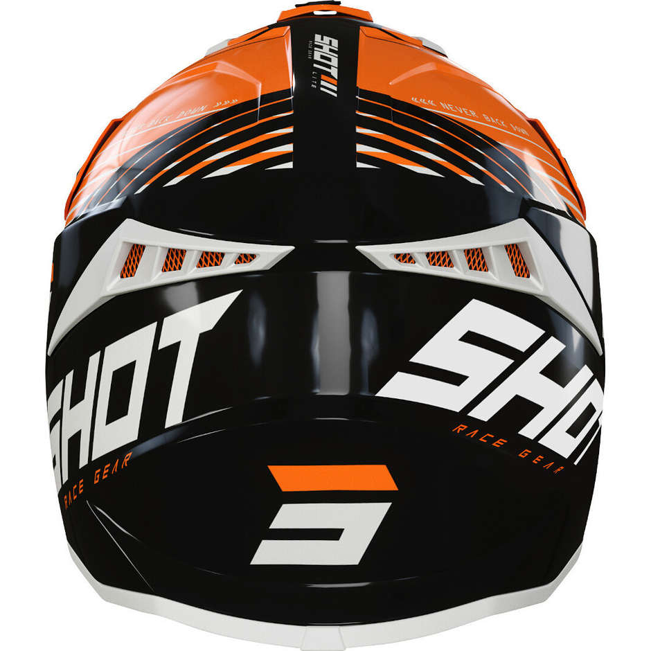 Moto Cross Enduro Helm Shot LITE FURY Schwarz Orange Glossy Neon