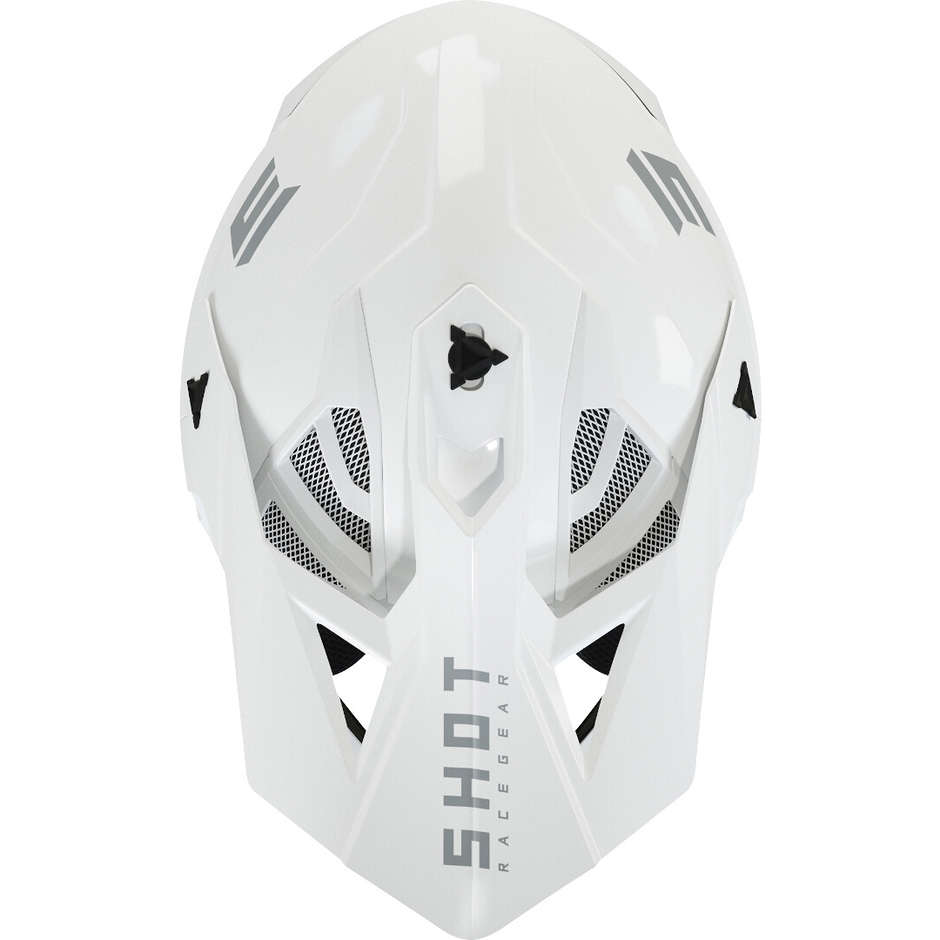 Moto Cross Enduro Helm Shot LITE SOLID 2.0 Weiß