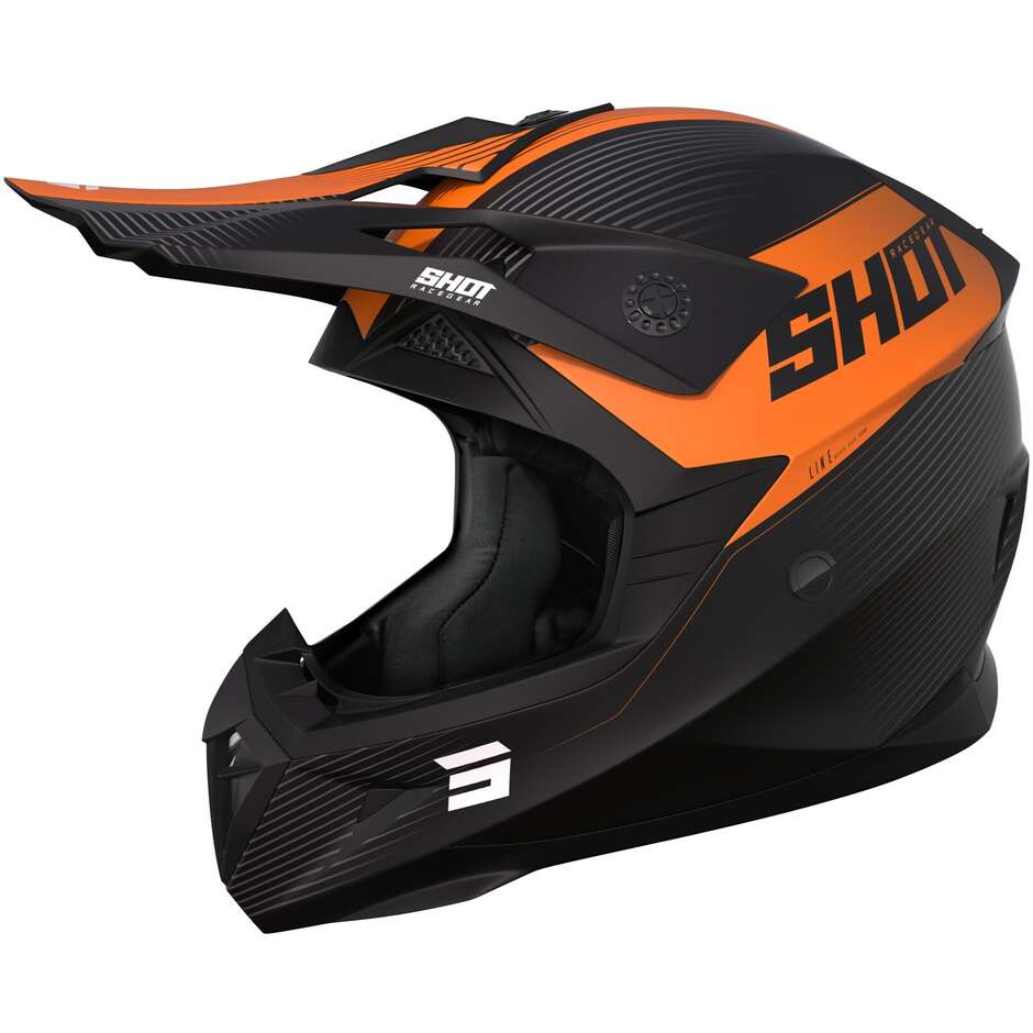 Moto Cross Enduro Helm Shot PULSE LINE Matt Orange