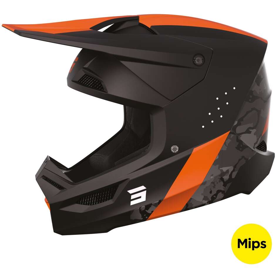 Moto Cross Enduro Helm Shot RACE Camo Orange Matt