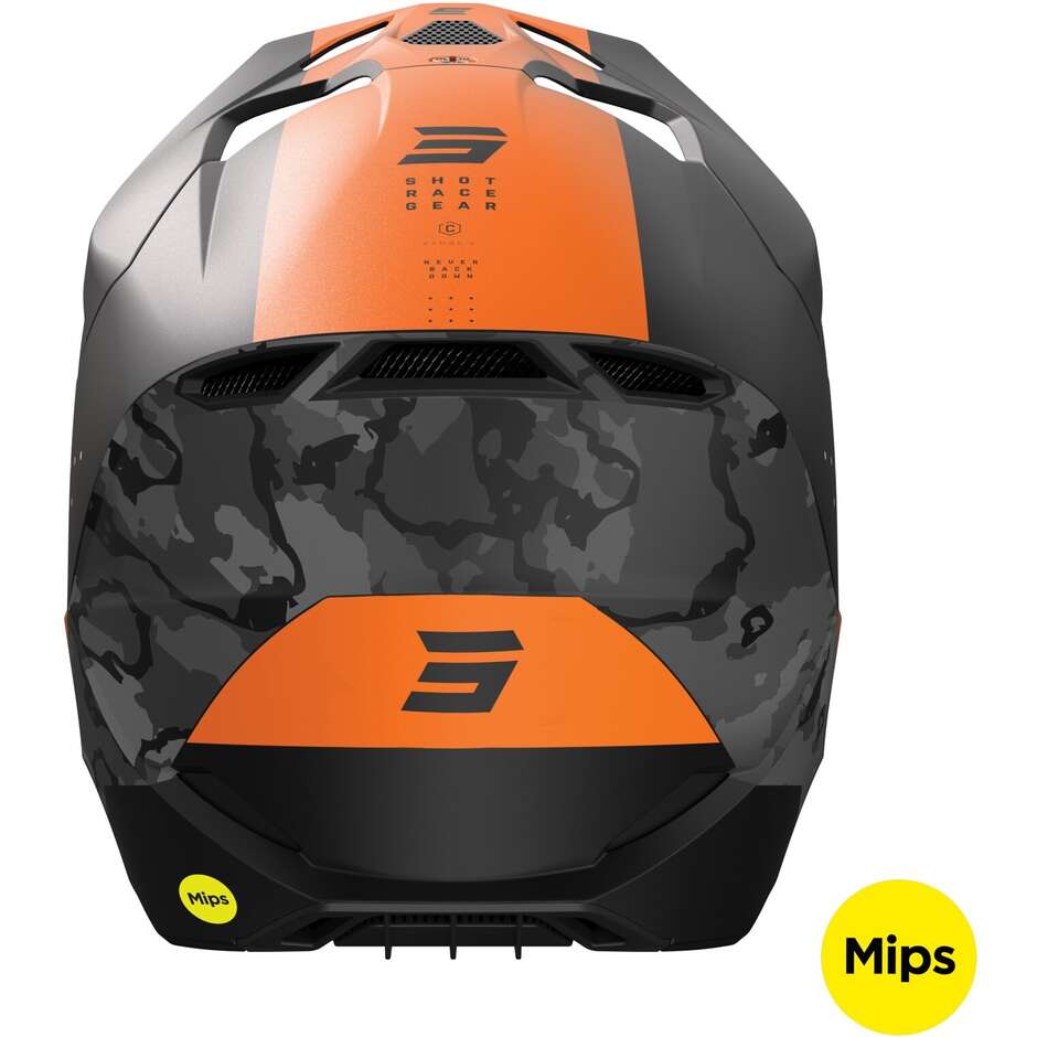 Moto Cross Enduro Helm Shot RACE Camo Orange Matt