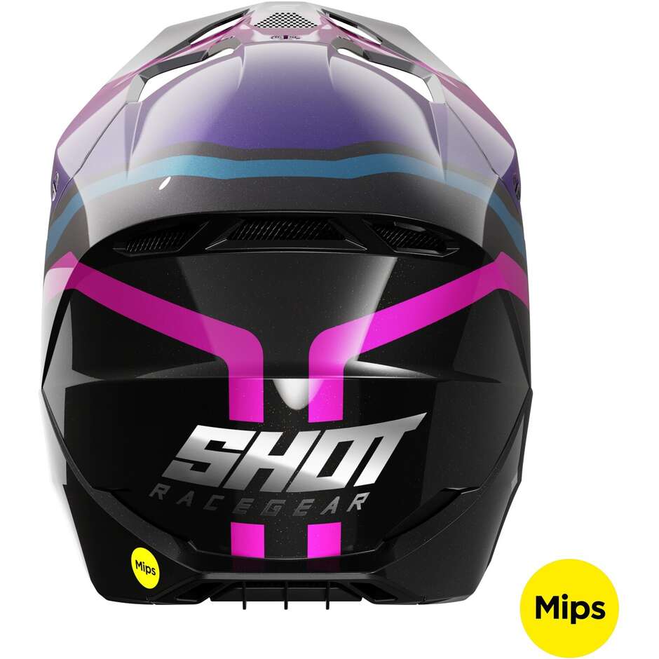 Moto Cross Enduro Helm Shot RACE SKY VIOLETT Chrom