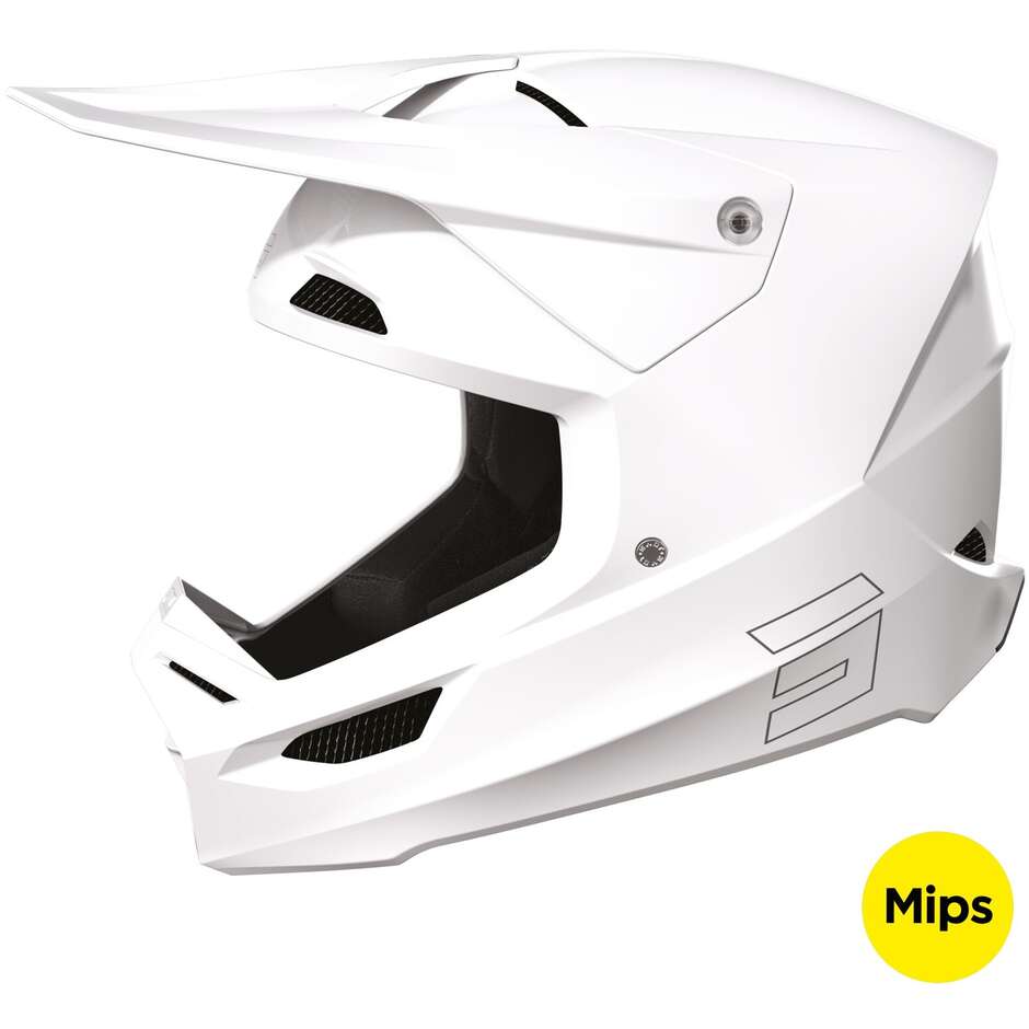 Moto Cross Enduro Helm Shot RACE SOLID Glänzend Weiß