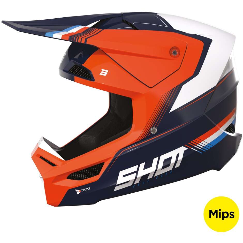 Moto Cross Enduro Helm Shot RACE TRACER Neon Orange Glänzend