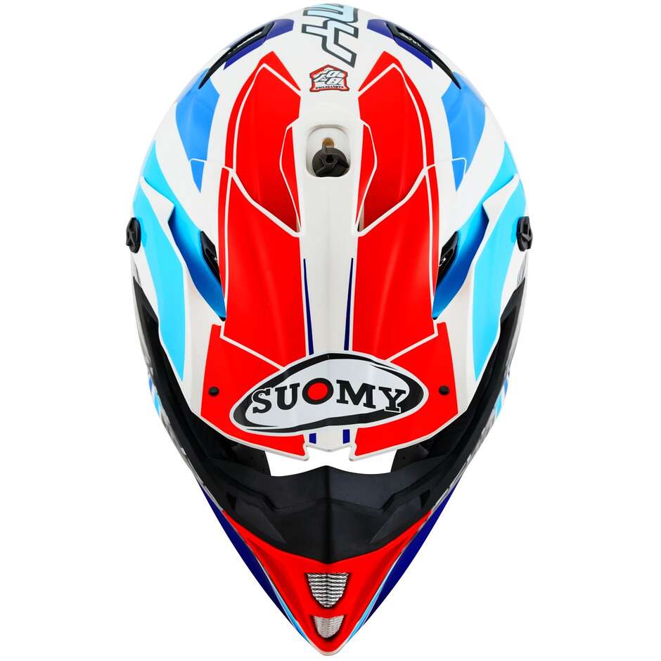Moto Cross Enduro Helm Suomy MX SPEED PRO FORWARD Blau Weiß