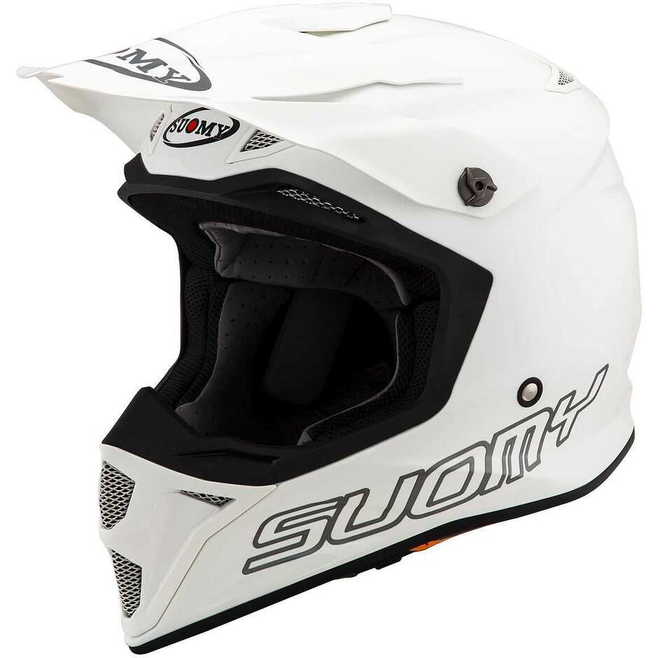Moto Cross Enduro Helm Suomy MX SPEED PRO PLAIN Weiß
