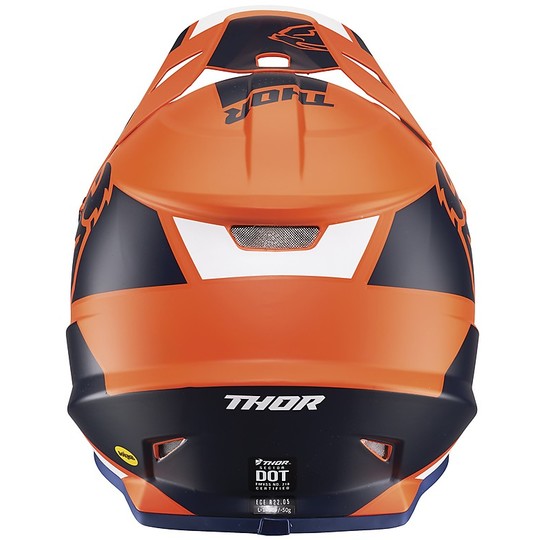 Moto Cross Enduro Helm Thor Sector MIPS S20 Split Navy Blau Orange